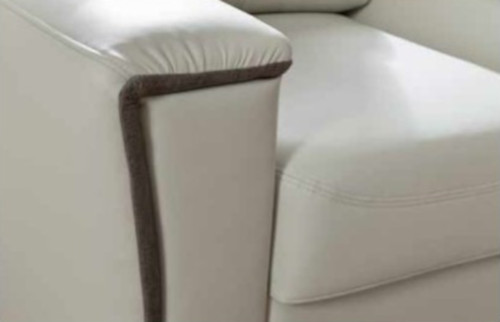 Canapé d’angle convertible 5 places en cuir blanc véritable